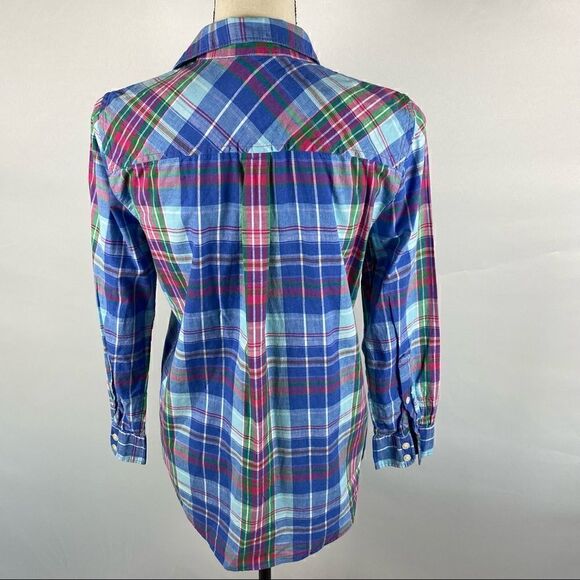 J Crew Plaid Button Down Long Sleeve Blouse - Picture 4 of 4
